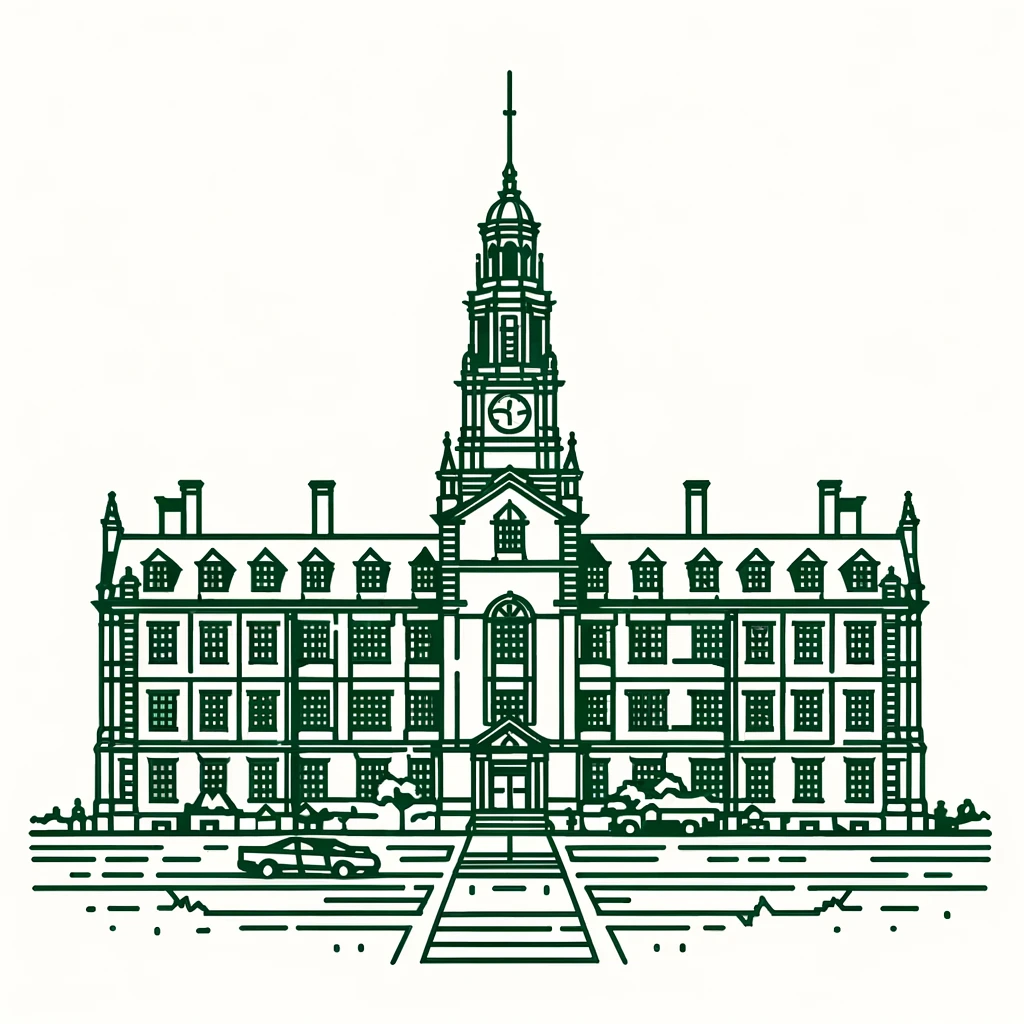 DALLE-generated rendering of Dartmouth Hall, Hanover NH
