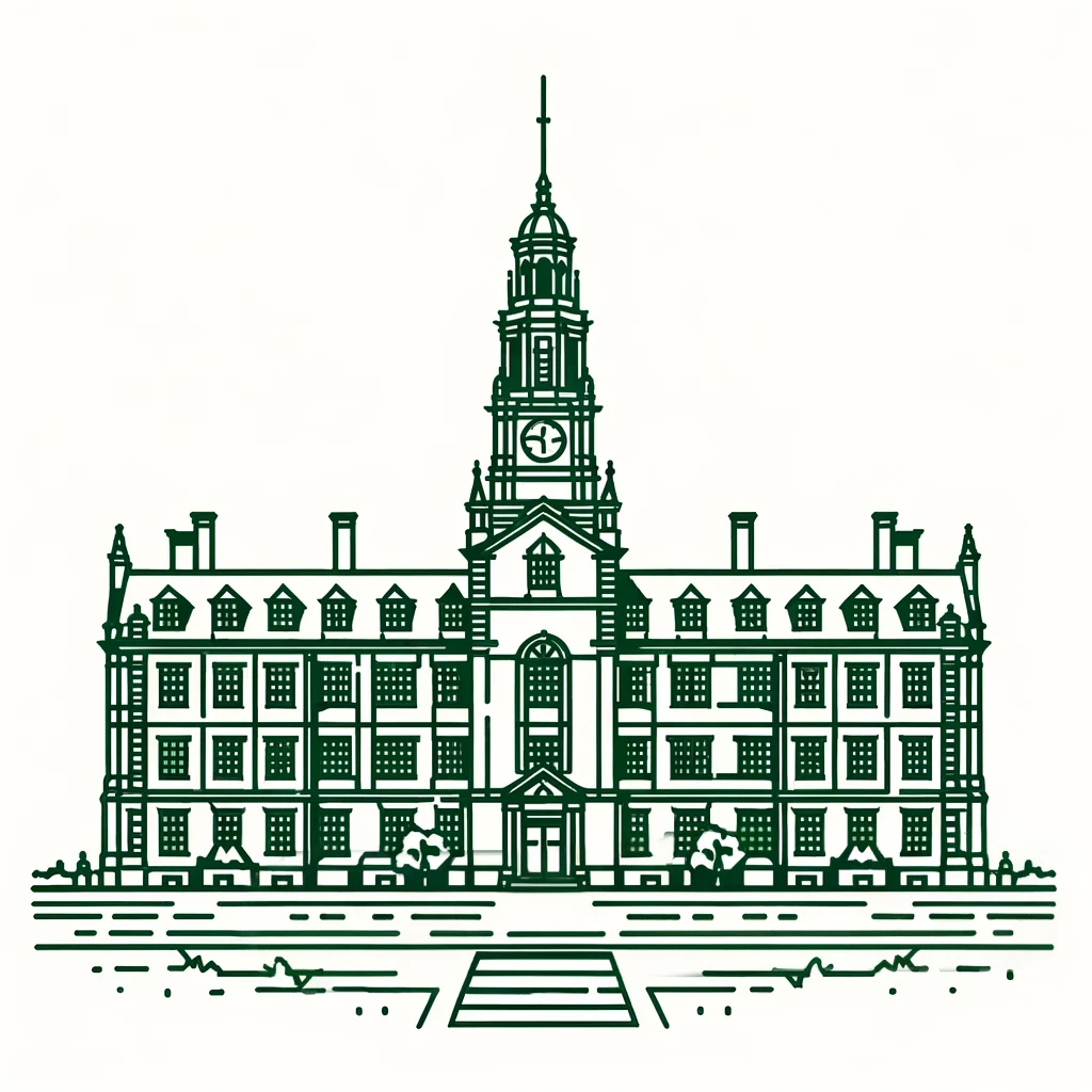 DALLE-generated rendering of Baker Berry Library, Hanover NH